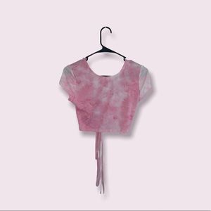 tie dye tied back crop top